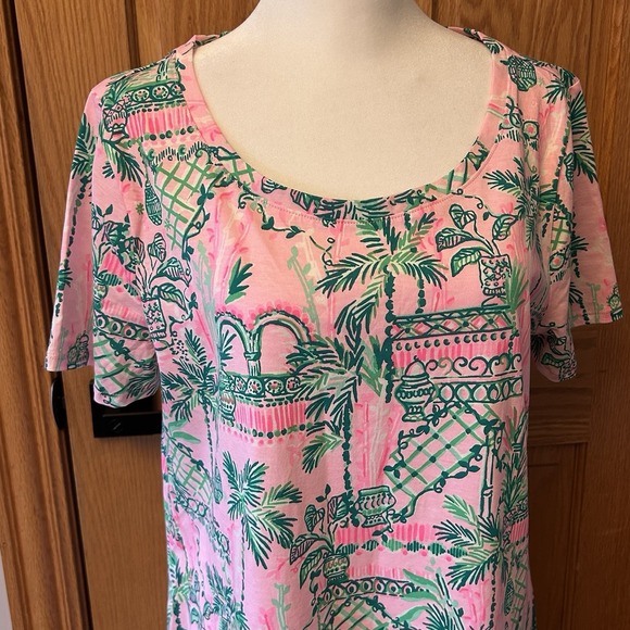 Lilly Pulitzer Dress Women's L Cody T-Shirt Mandevilla Baby 100% Prima Cotton - Picture 5 of 11
